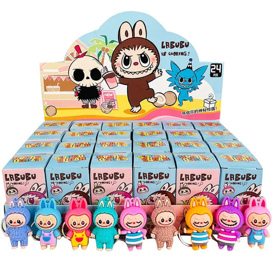 Blind Box Figuren Set 24pcs Labubu Kawaii Sleutelhanger Collectie