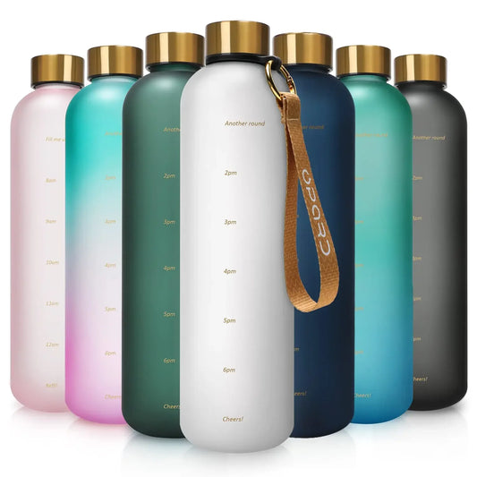 Nieuwe 1L Drinkfles met Tijdstempel BPA-vrij voor Fitness