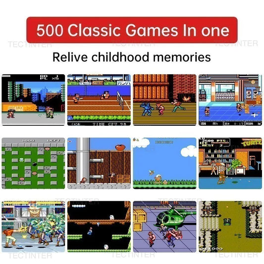 Mini Retro Handheld Game Console - Spelcomputer Met 500 Spellen Voor Kinderen
