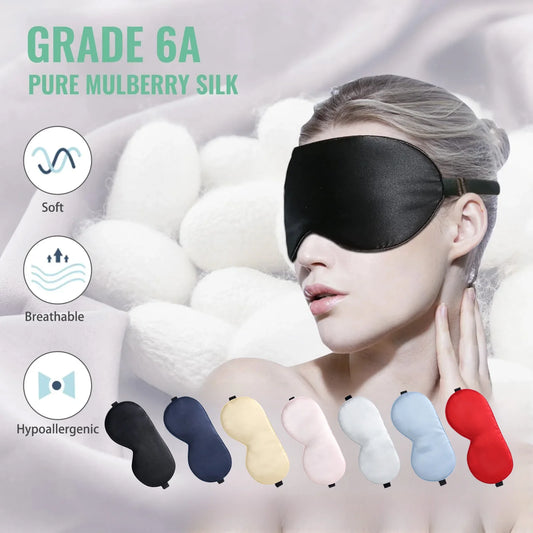 Zijde Slaapmasker 100% Natuurlijke Zijde Vermindert Puffers