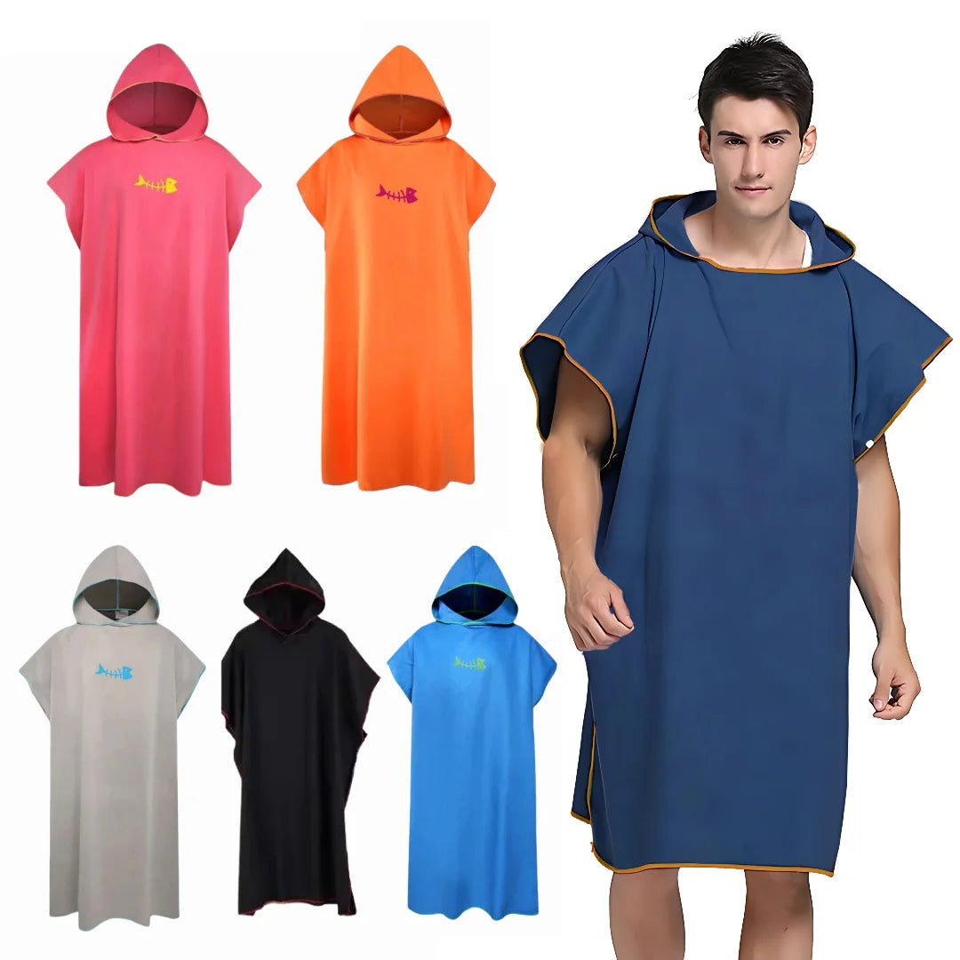 Hooded Poncho Comfortabele Badhanddoek Microfiber voor Snel Drogen