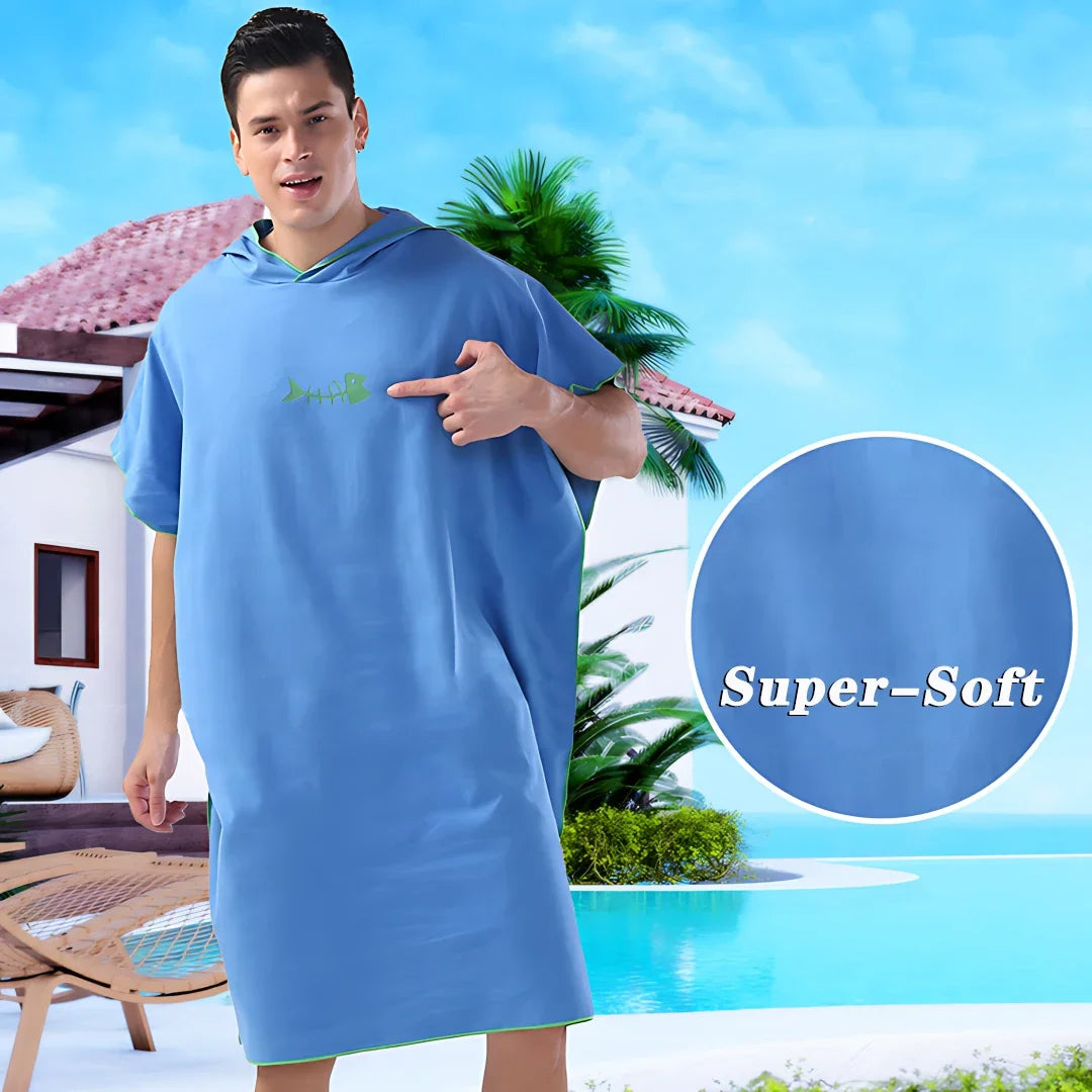 Hooded Poncho Comfortabele Badhanddoek Microfiber voor Snel Drogen