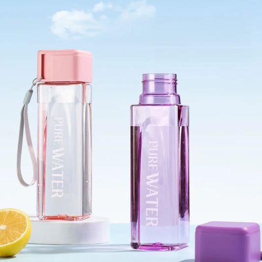 Eenvoudige Drinkfles Vierkant 500ml Lekvrij