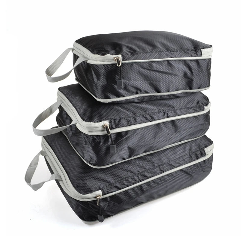3Pcs Compressie Packing Cubes voor Gemakkelijk Reizen