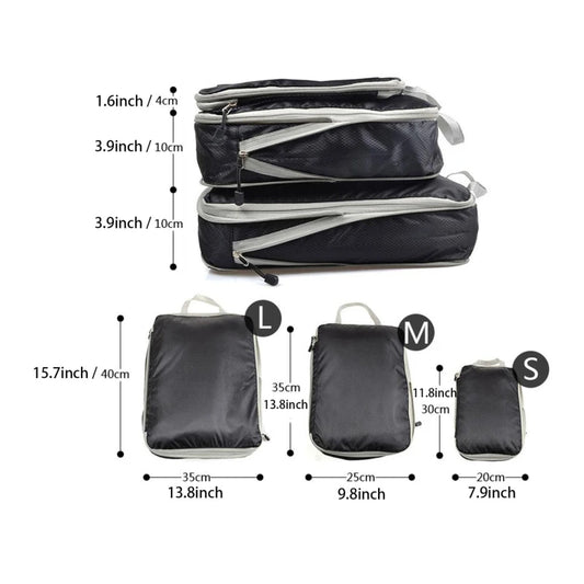 3Pcs Compressie Packing Cubes voor Gemakkelijk Reizen
