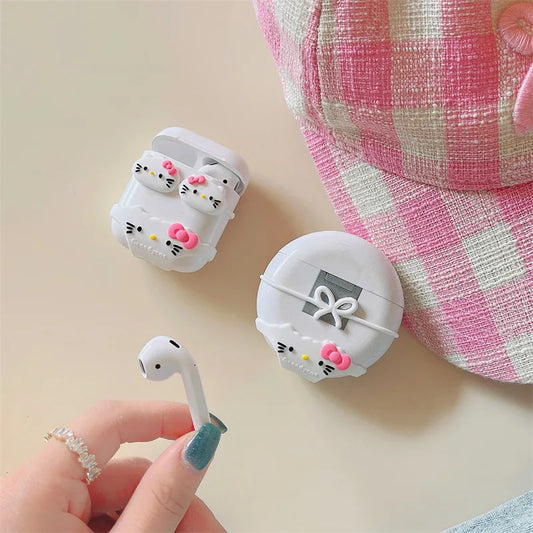 Hello Kitty Versiering voor je Draadloze Oordopjes case Kawaii Silicone Bescherming