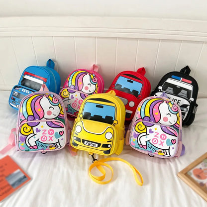 Rugzak Kinderen Cartoon Auto Paard  Voor School en Reis