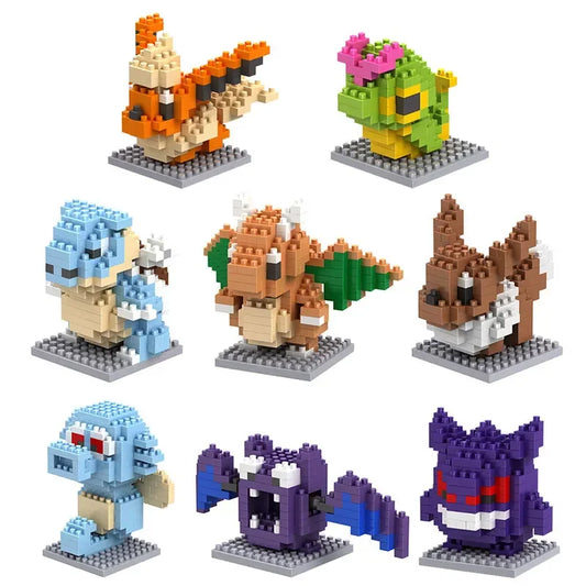 Pokemon Bouwset Nanoblock Pikachu, Charizard, Meowth Educatief Speelgoed