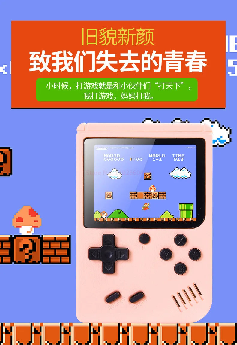 Mini Retro Handheld Game Console - Spelcomputer Met 800 Spellen