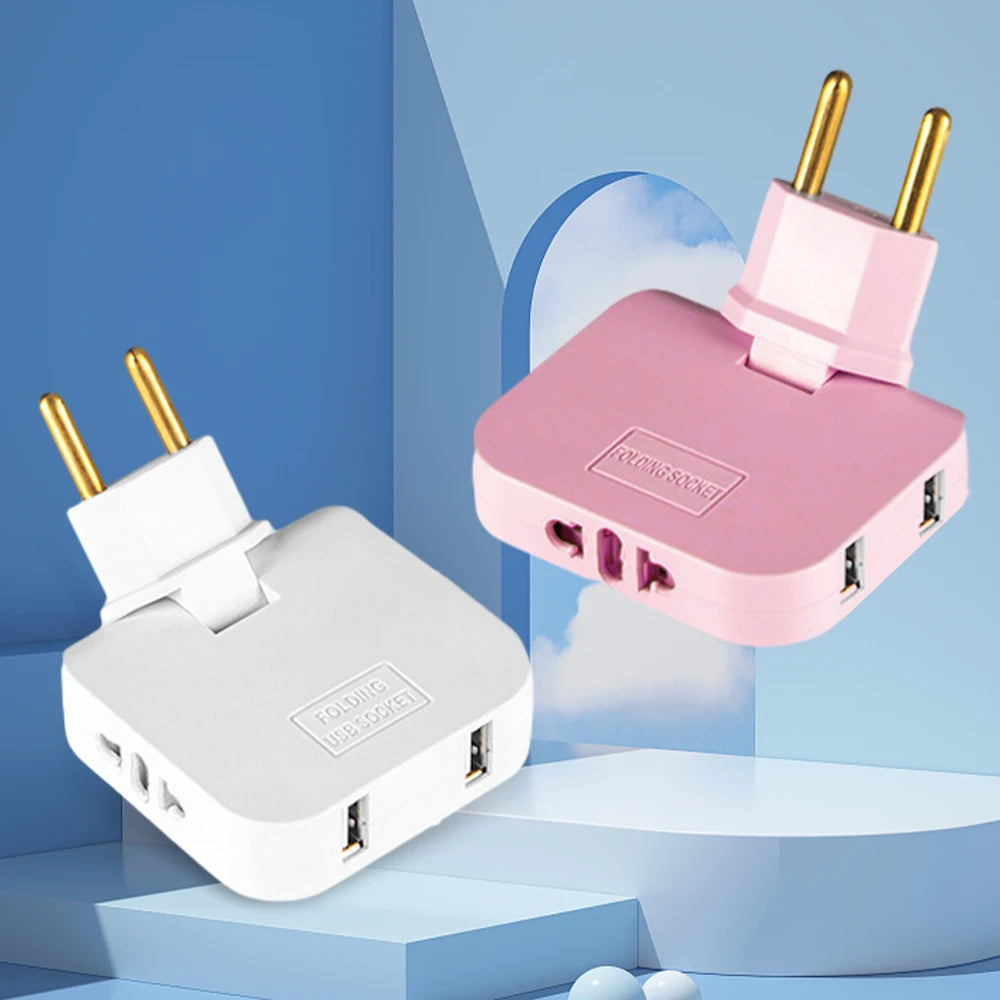 EU Plug Naar US Universele Reisstekker Dubbele USB Snelle Oplader Reisetset