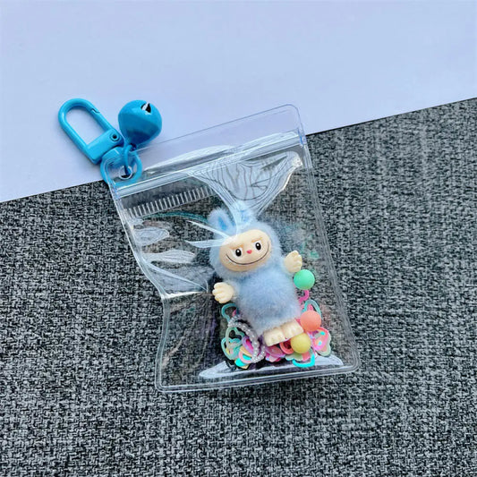 Labubu Sleutelhanger met Shakende Bal Pockets Decoratie Gift voor Anime Liefhebbers