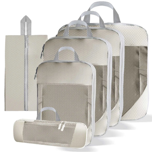 Compressie Packing Cubes 5/6PCS Set met Waterdichte Capaciteit