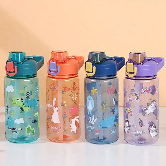 600ml Drinkfles Sippy Cup Met Cartoon Design Voor Kinderen
