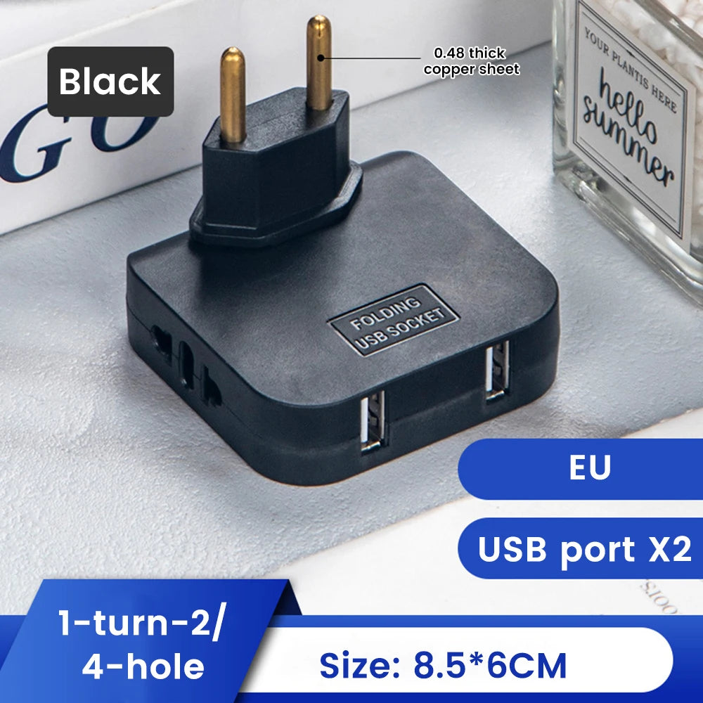 EU Plug Naar US Universele Reisstekker Dubbele USB Snelle Oplader Reisetset