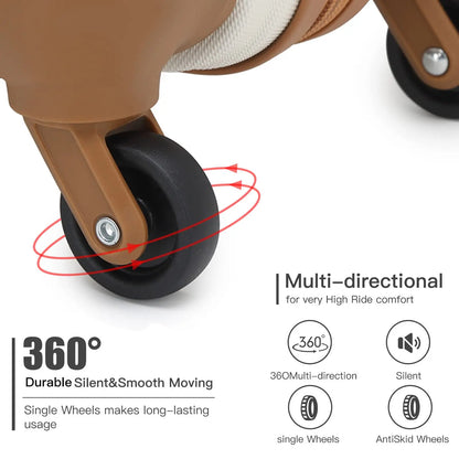 KONO Koffer Lichtgewicht Hardcase Met 4 Dubbele Wielen En TSA Slot
