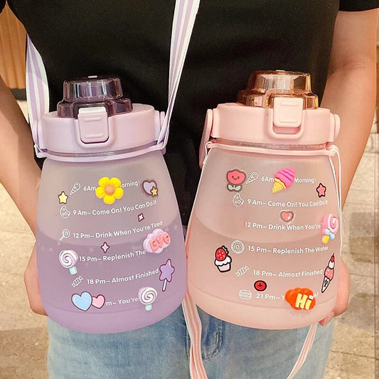 1300ML Drinkfles met Rietje Voor Sport en Schoolgebruik