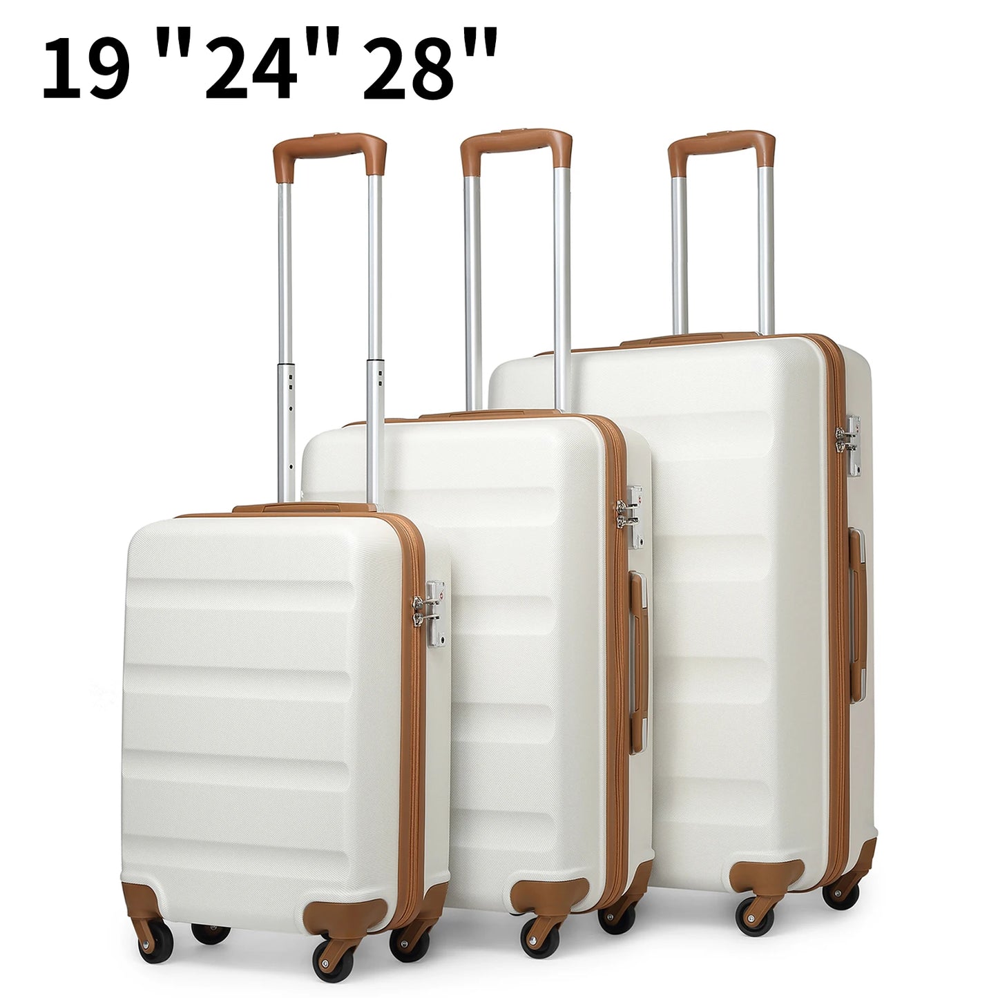 KONO Koffer Lichtgewicht Hardcase Met 4 Dubbele Wielen En TSA Slot