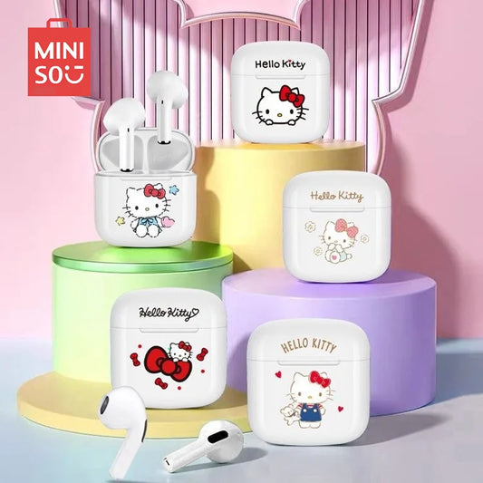 Nieuwe Hello Kitty Bluetooth Draadloze Oordopjes met Geluidsisolatie