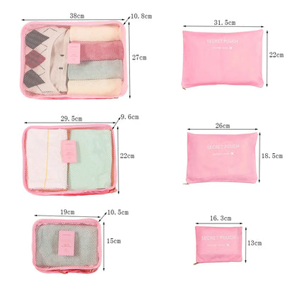 Compressie Packing Cubes 6-delig Voor Kledingopslag en Organizer Pouch