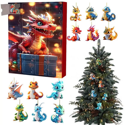 Adventskalender Kerstmis Dinosaurus Hanger 24 Dagen Vakantieplezier