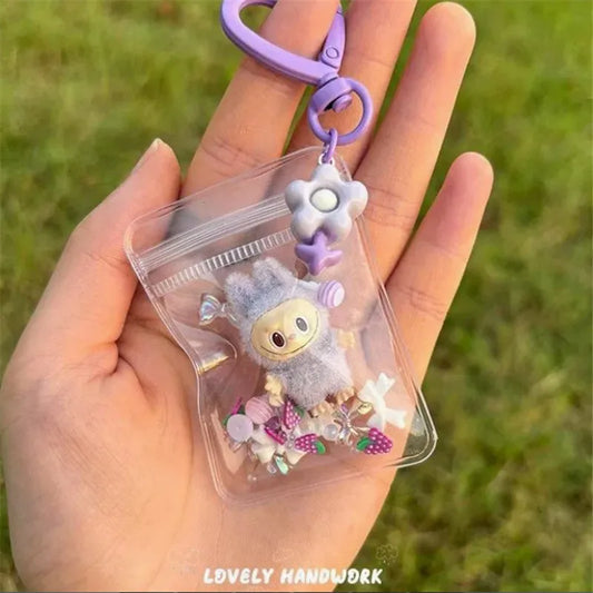 Labubu Sleutelhanger met Shakende Bal Pockets Decoratie Gift voor Anime Liefhebbers