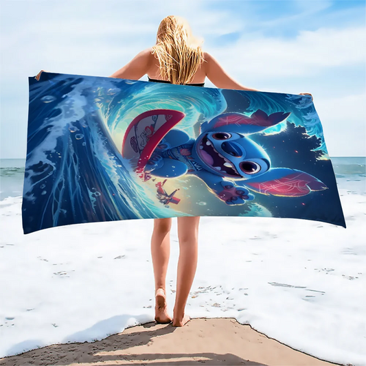 Strandhanddoek Disney Stitch - Sneldrogend en Lichtgewicht Microfiber