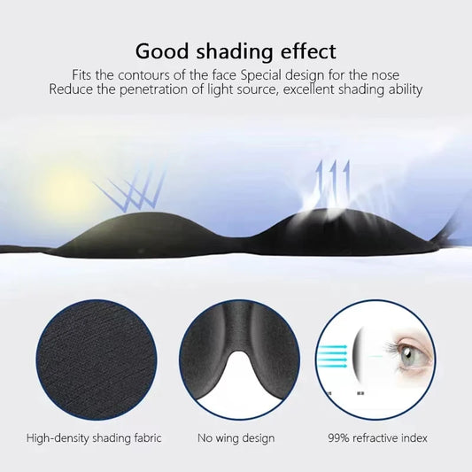 3D Slaapmasker Blokkeert Licht Voor Comfortabel Slapen