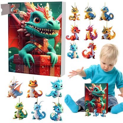 Adventskalender Kerstmis Dinosaurus Hanger 24 Dagen Vakantieplezier