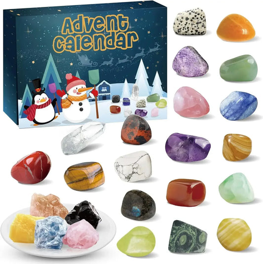 Kerstkalender Natuurlijke Kristallen 24 Dagen Telkalender Cadeau