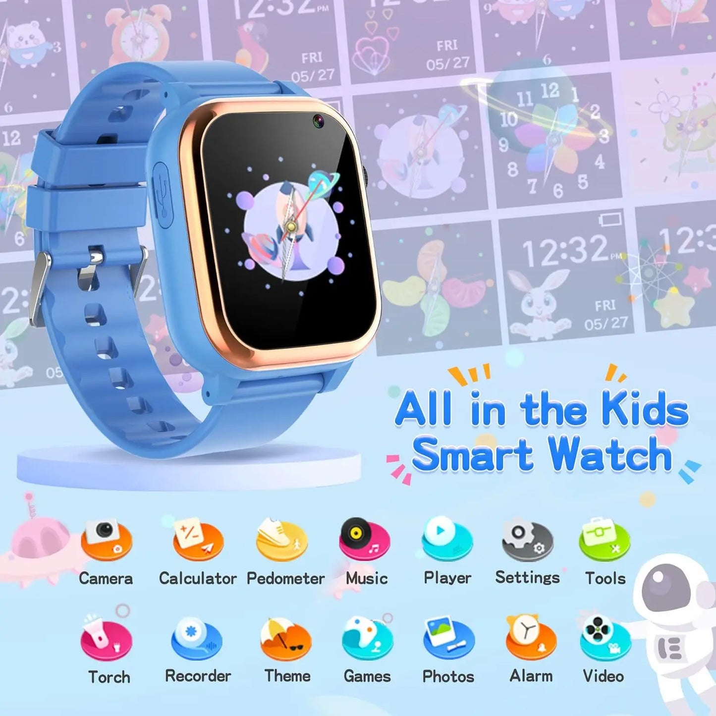 Smartwatch Horloge Kinderen Met 16 Spellen En Camera