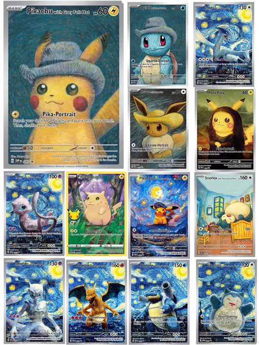Pokemon Van Gogh Museum Pikachu Mewto, Snorlax en meer Kaarten
