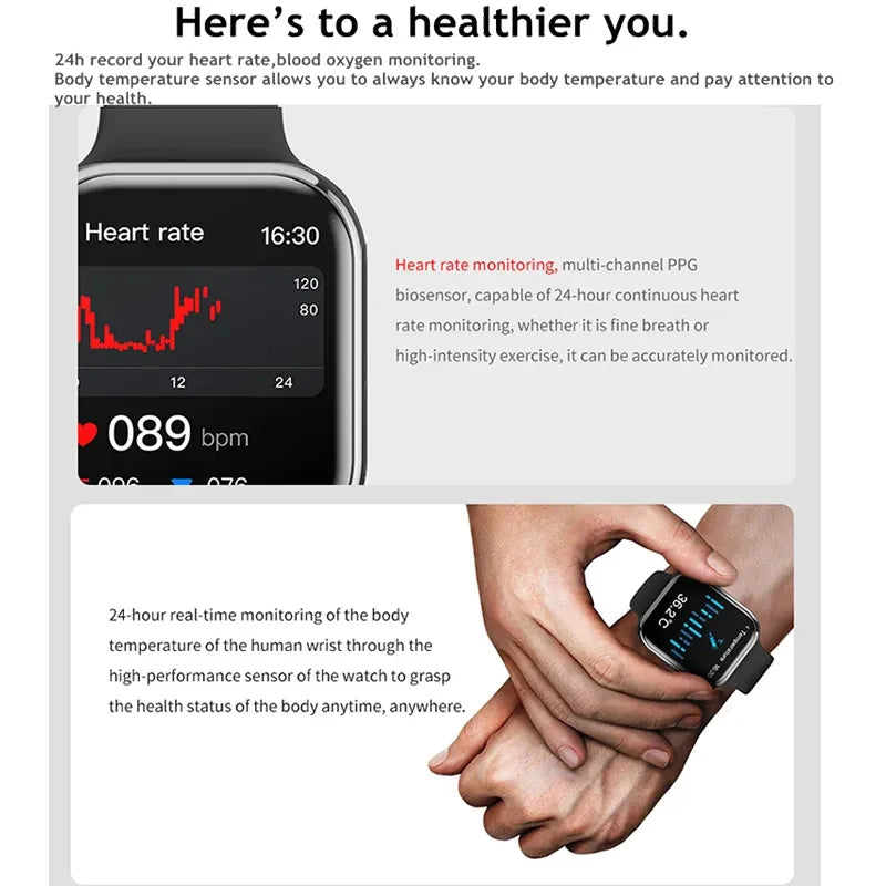 Smartwatch Watch 9 met 2" Display GPS En Waterdicht