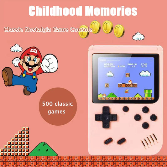 Mini Retro Handheld Game Console - Spelcomputer Met 500 Games Voor Kinderen