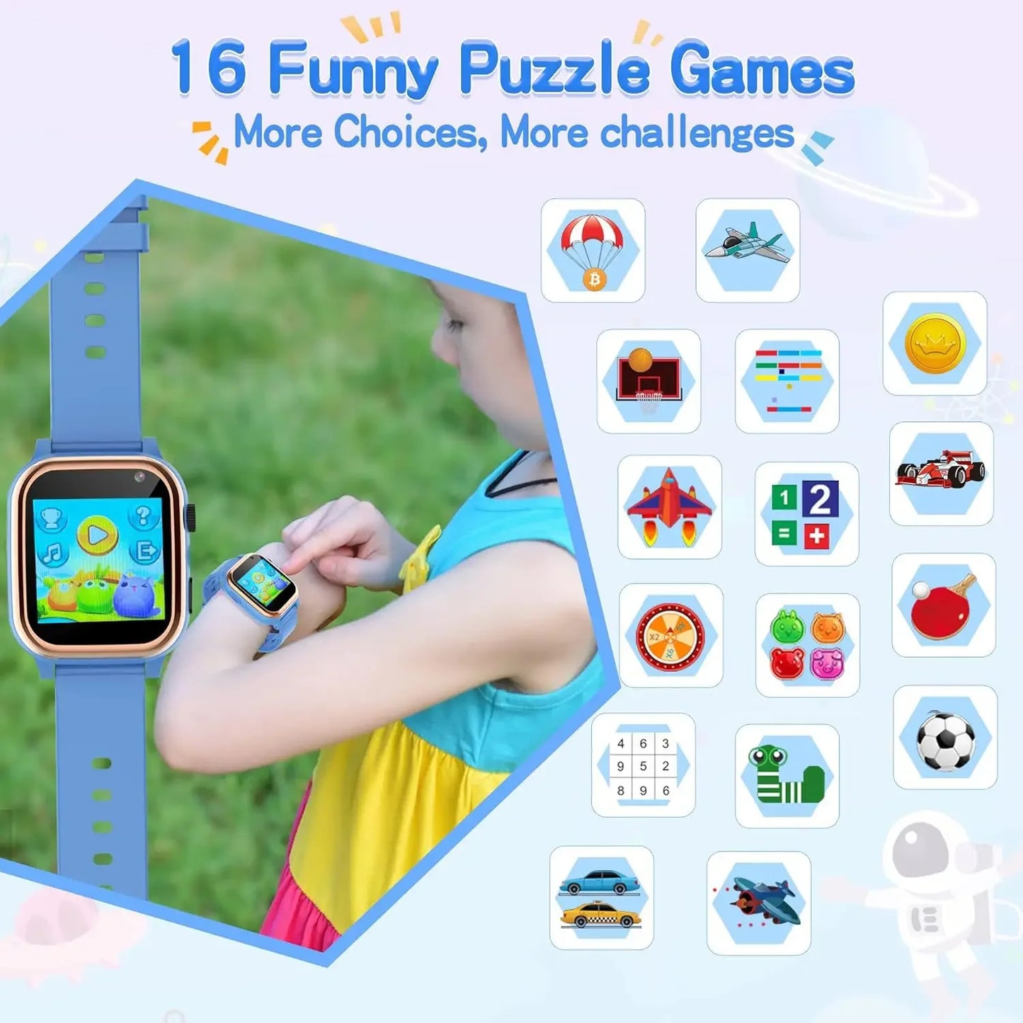 Smartwatch Horloge Kinderen Met 16 Spellen En Camera