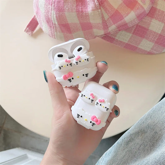 Hello Kitty Versiering voor je Draadloze Oordopjes case Kawaii Silicone Bescherming