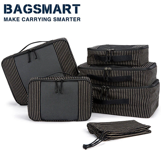 BAGSMART Compressie Packing Cubes voor Koffers - Vouwbare Organizer 6-delig