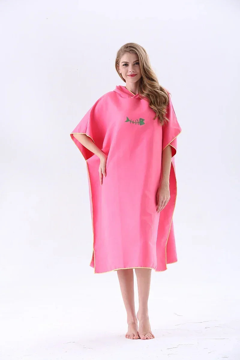 Hooded Poncho Comfortabele Badhanddoek Microfiber voor Snel Drogen