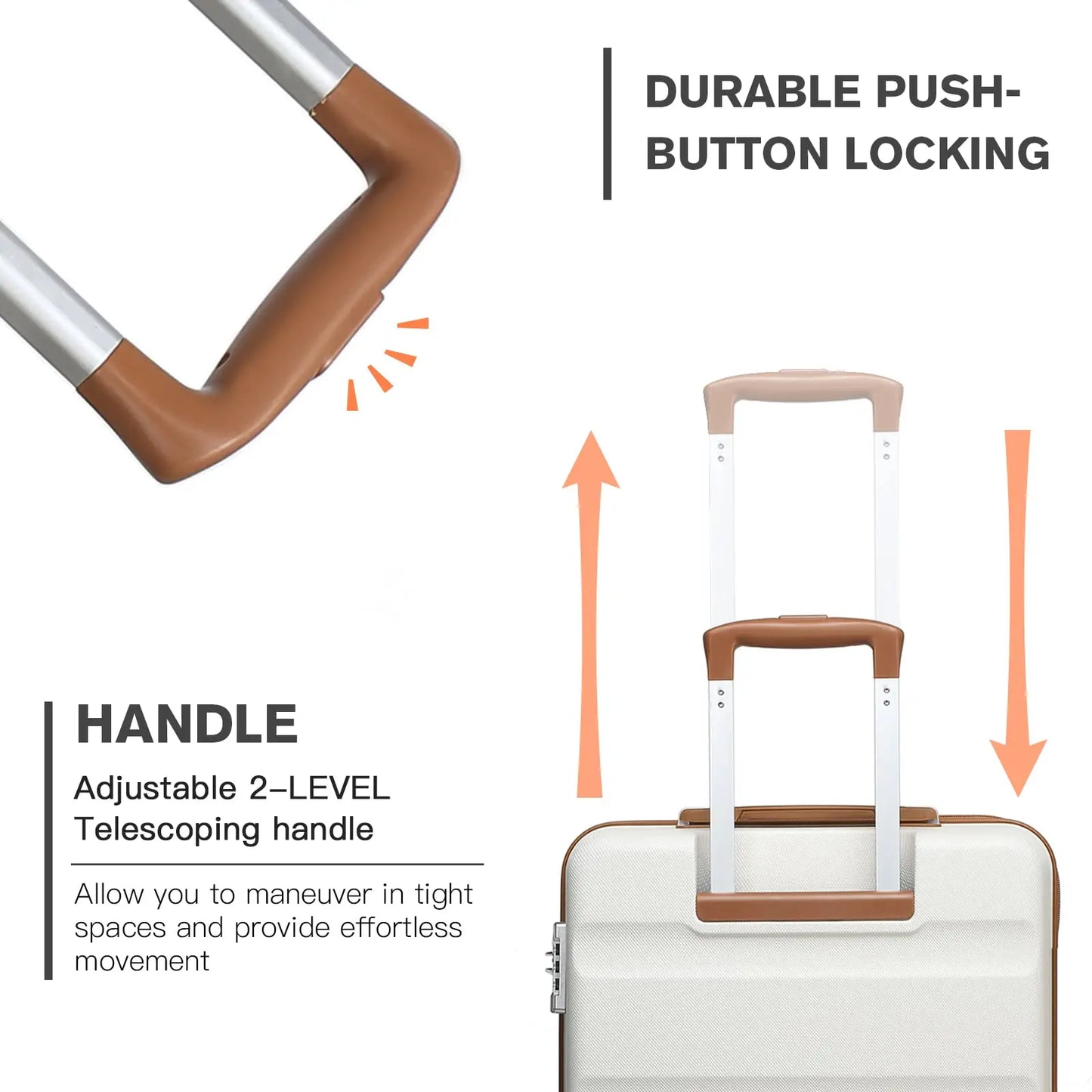 KONO Koffer Lichtgewicht Hardcase Met 4 Dubbele Wielen En TSA Slot