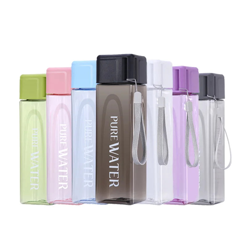 Eenvoudige Drinkfles Vierkant 500ml Lekvrij