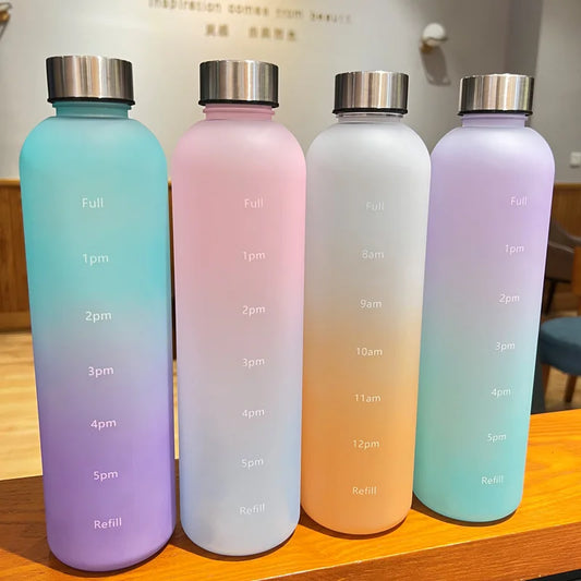 Nieuwe 1L Drinkfles met Tijdstempel BPA-vrij voor Fitness